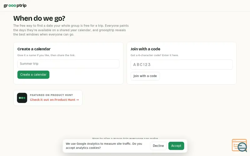 Screenshot of GrooopTrip
