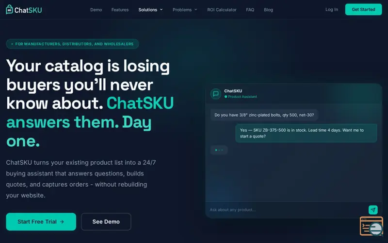 Screenshot of ChatSKU