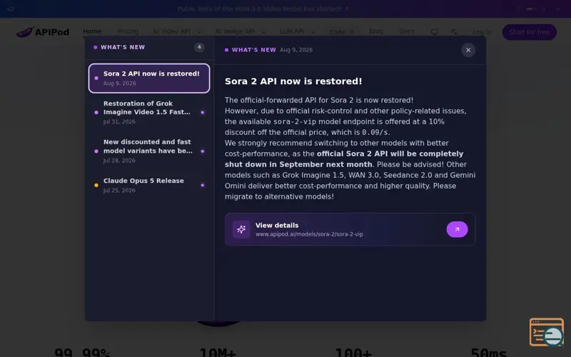 Screenshot of APIPod