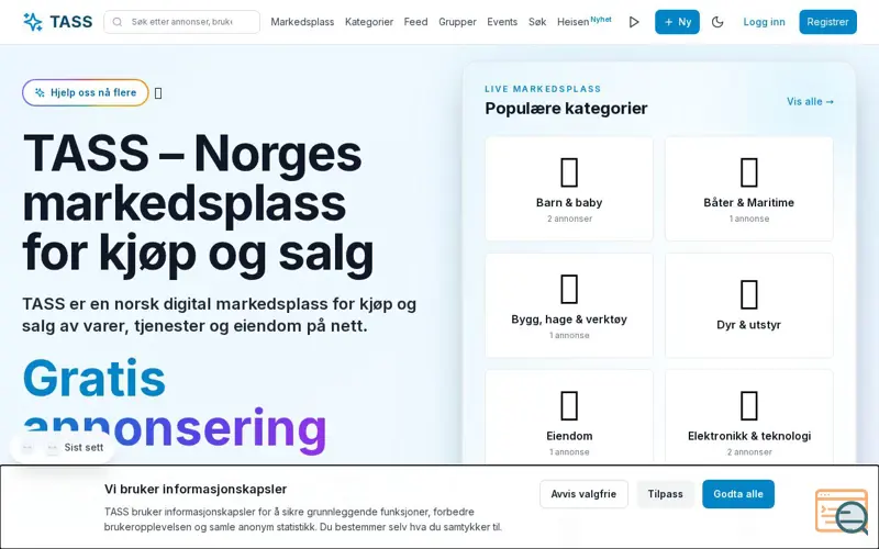 Screenshot of TASS, a launch using one.com