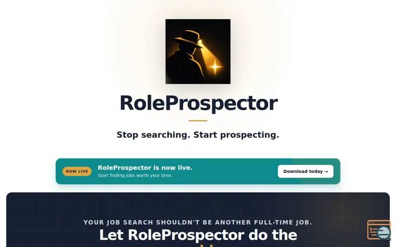 Screenshot of RoleProspector — Stop searching. Start prospecting.