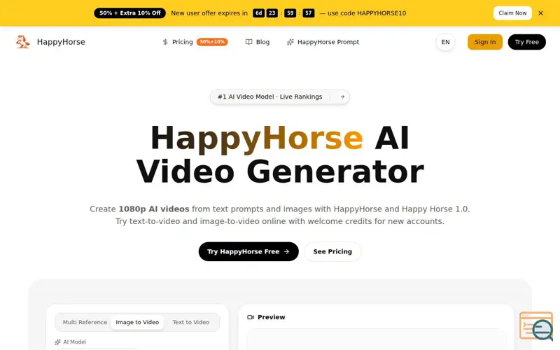Screenshot of HappyHorse