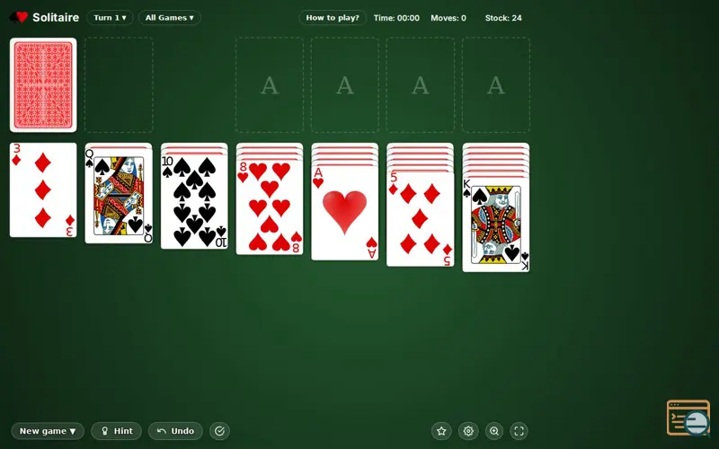 Screenshot of Solitaire Online