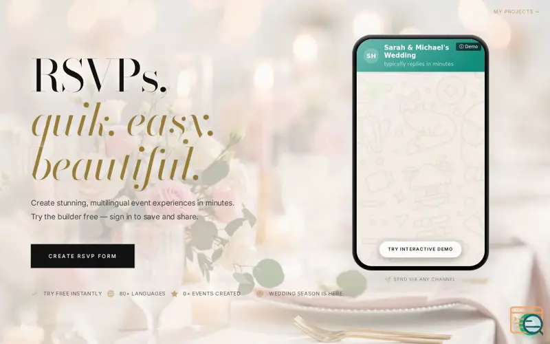 Screenshot of QuikRSVP