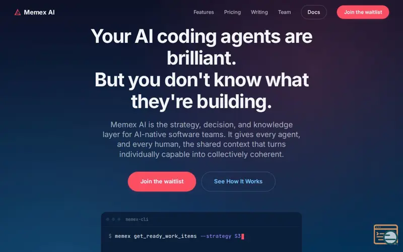 Screenshot of Memex AI