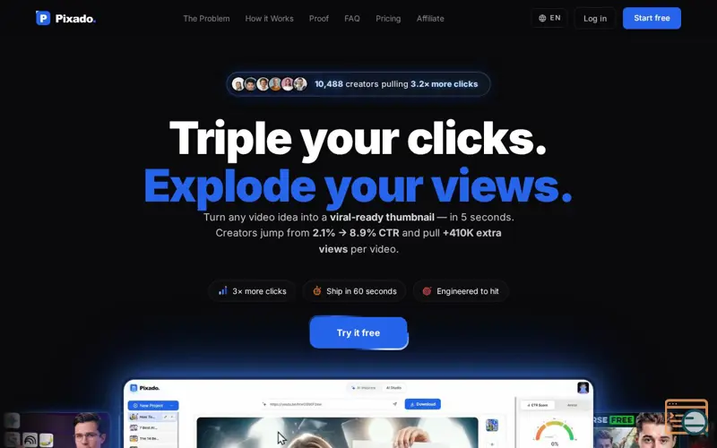 Screenshot of PIXADO