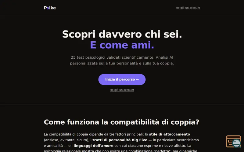 Screenshot of Psike — Couple Personality Test