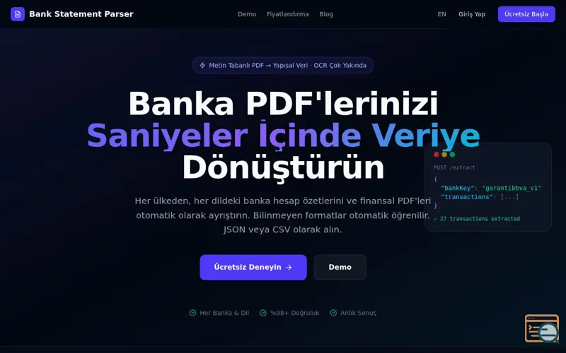 Screenshot of bank-statement-parser.clkr.work
