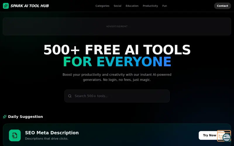 Screenshot of spark ai 