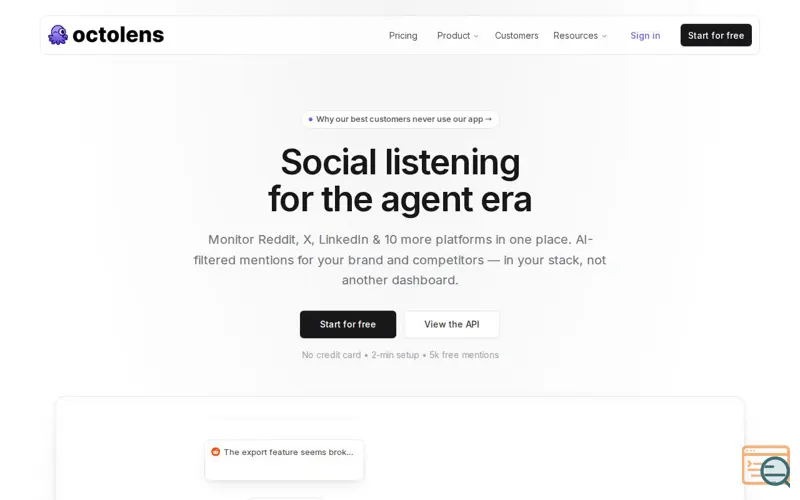 Screenshot of Octolens