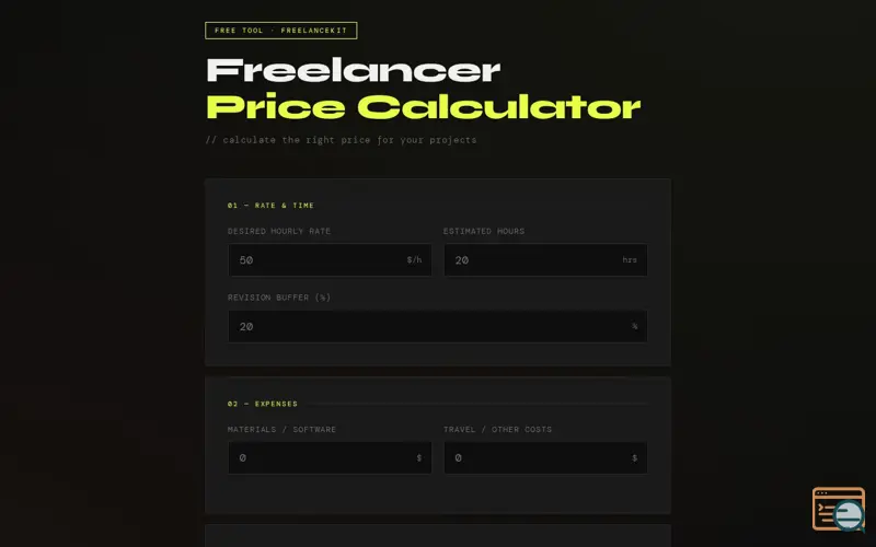 Screenshot of FreelanceKit - Price Calculator
