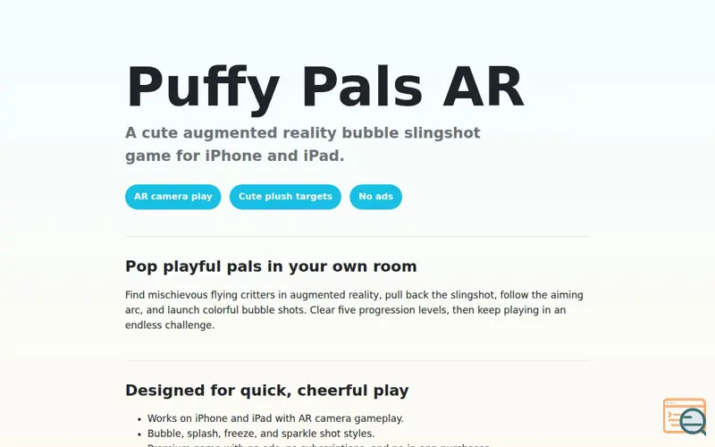 Screenshot of Puffy Pals AR