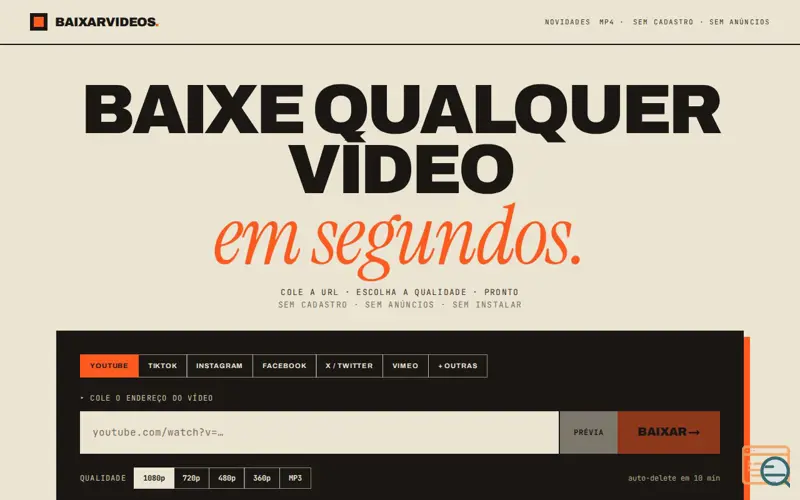 Screenshot of baixarvideos.online