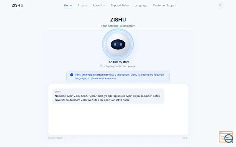 Screenshot of Zishu — Your Personal AI Assistant