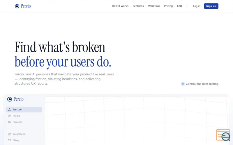Screenshot of Percio