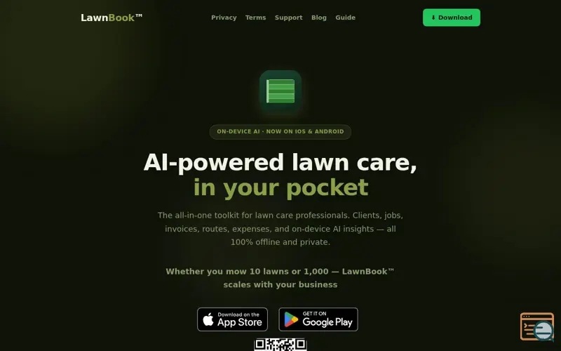 Screenshot of LawnBook