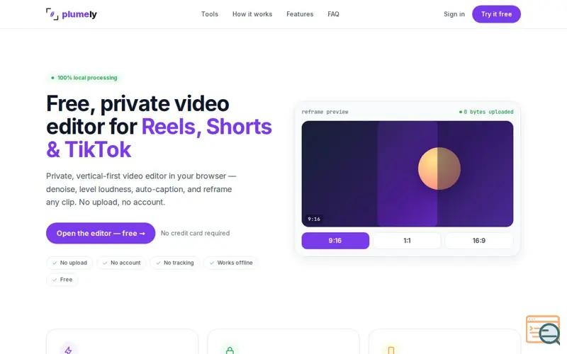 Screenshot of Plumely