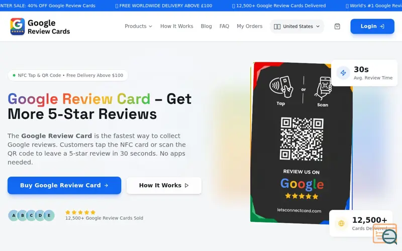 Screenshot of Google Review Cards
