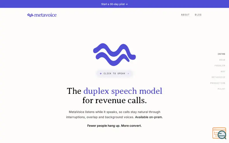 Screenshot of Metavoice