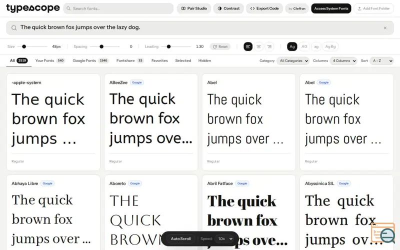 Screenshot of TypeScope