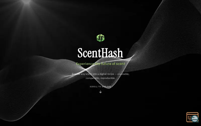 Screenshot of ScentHash, a launch using GoDaddy DNS
