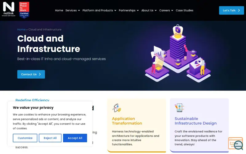 Screenshot of Cloud Solutions