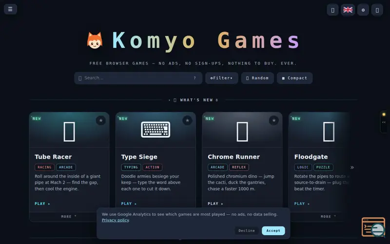 Screenshot of Komyo Games