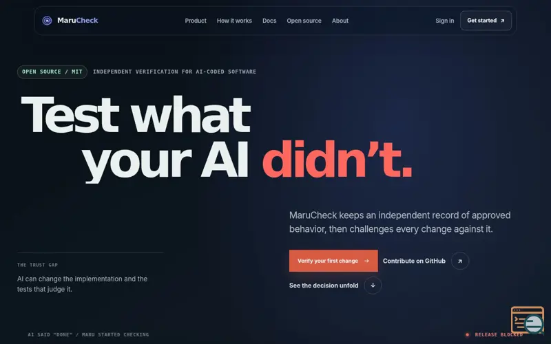 Screenshot of MaruCheck — Test what your AI didn't