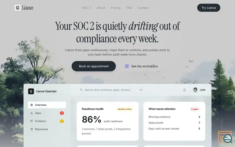 Screenshot of Liance
