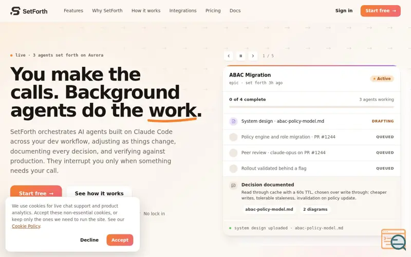 Screenshot of SetForth