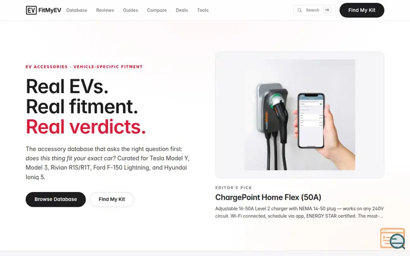 Screenshot of FitMyEV