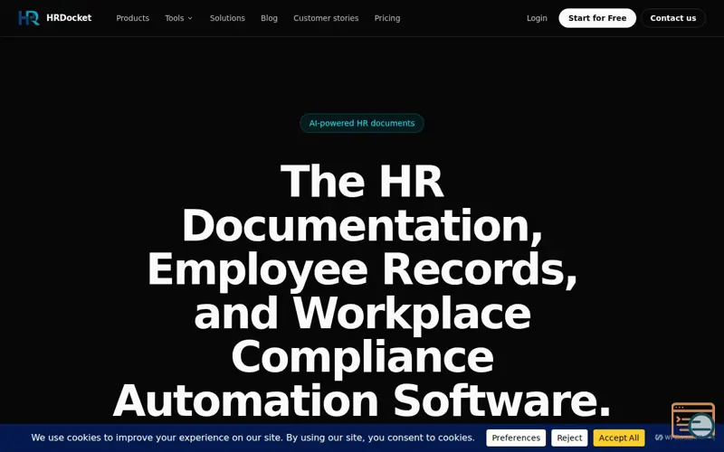 Screenshot of HRDocket