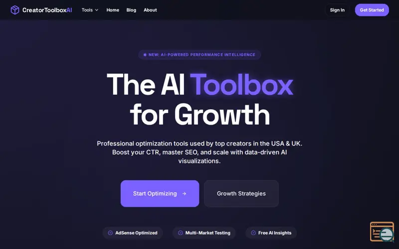 Screenshot of Creator toolbox ai
