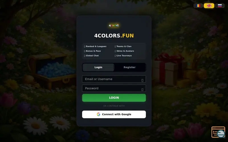 Screenshot of 4Colors Fun Card Game