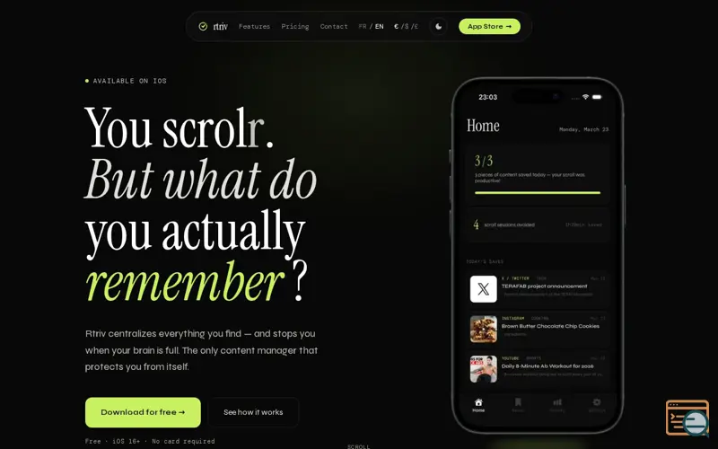 Screenshot of Rtriv