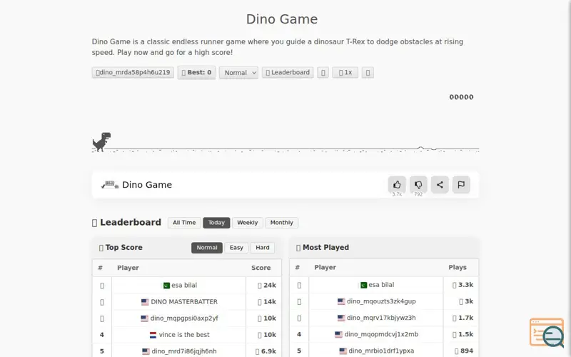 Screenshot of Dino Game