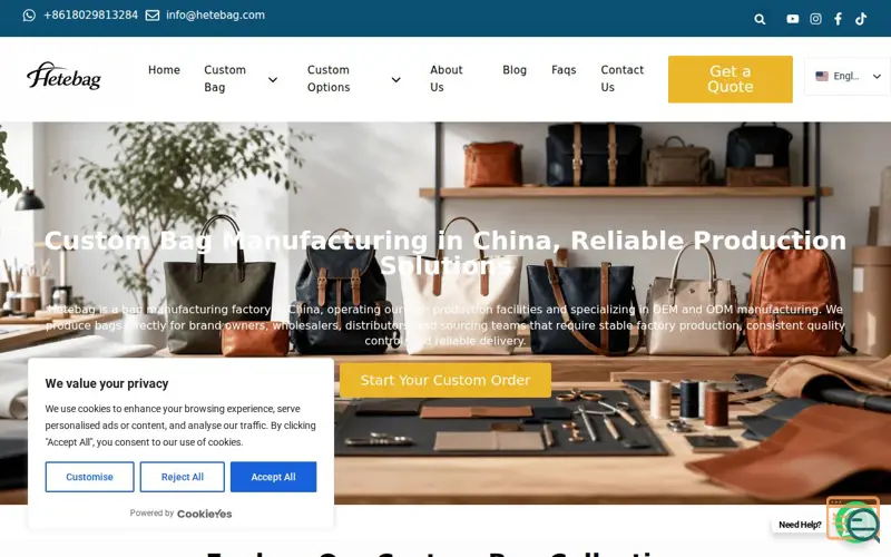 Screenshot of Hetebag