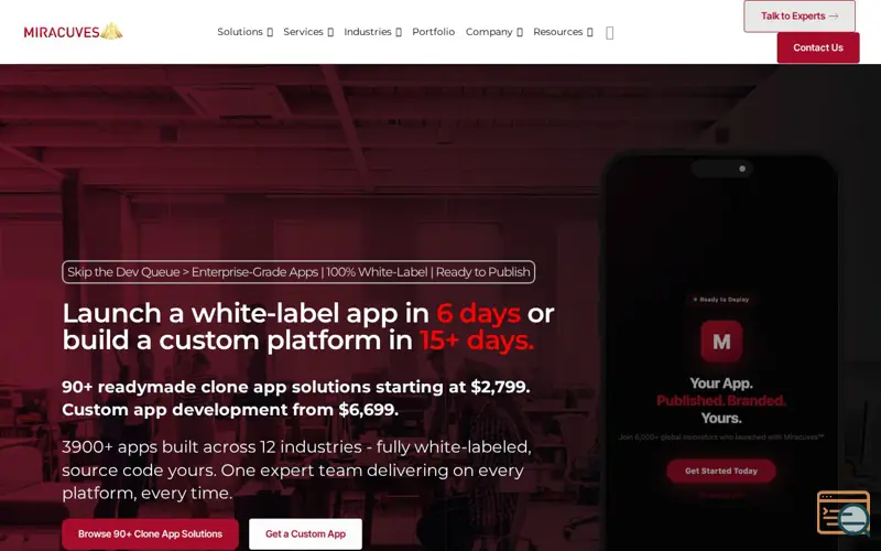 Screenshot of Miracuves Solutions