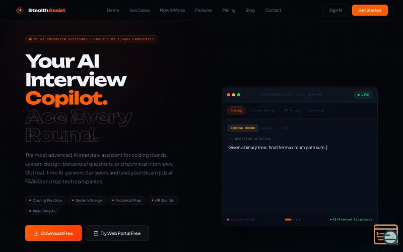 Screenshot of Stealth Assist AI: LIVE