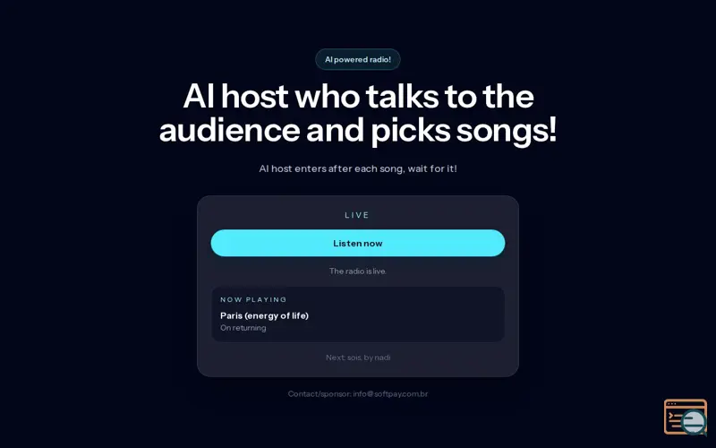 Screenshot of AI Live Web Radio