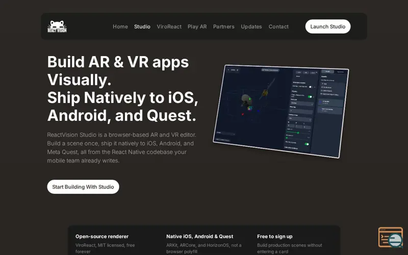 Screenshot of ReactVision Studio