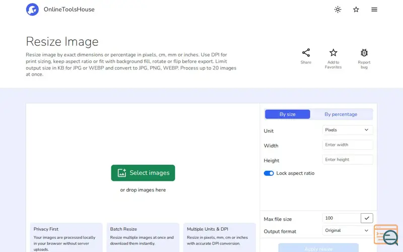Screenshot of Image Resizer