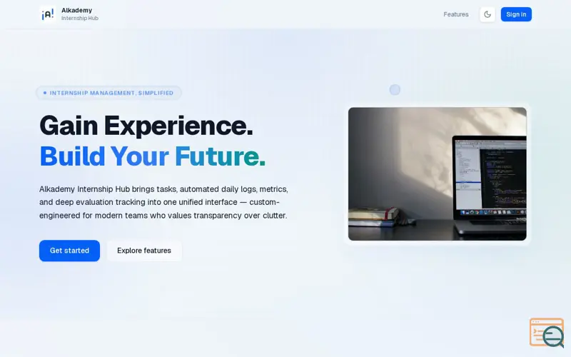 Screenshot of Internship Hub by Alkademy