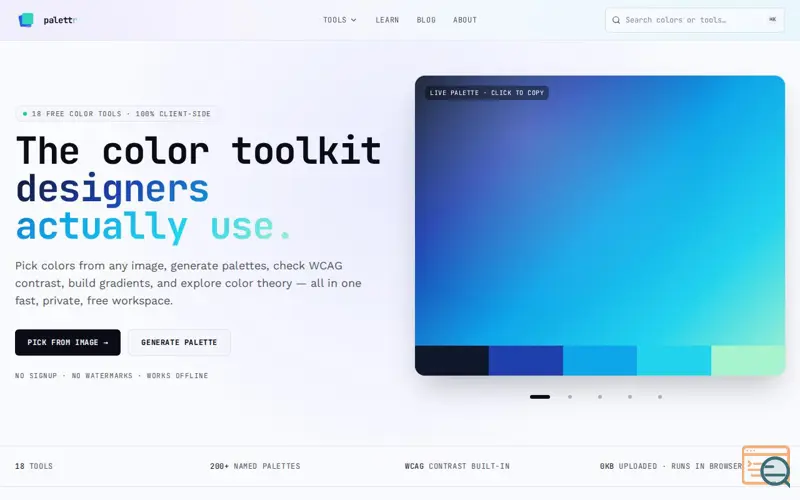 Screenshot of Palettr