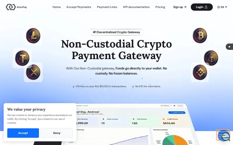 Screenshot of ArionPay