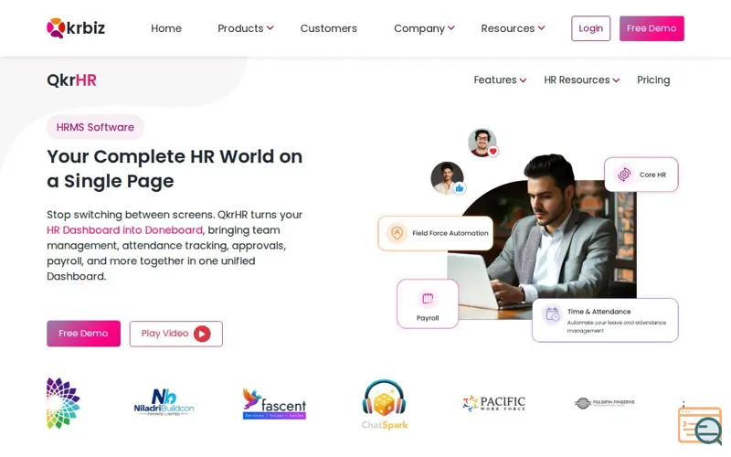 Screenshot of Qkrbiz