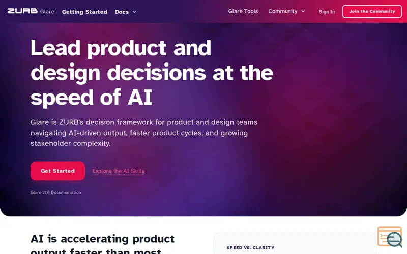 Screenshot of ZURB Glare