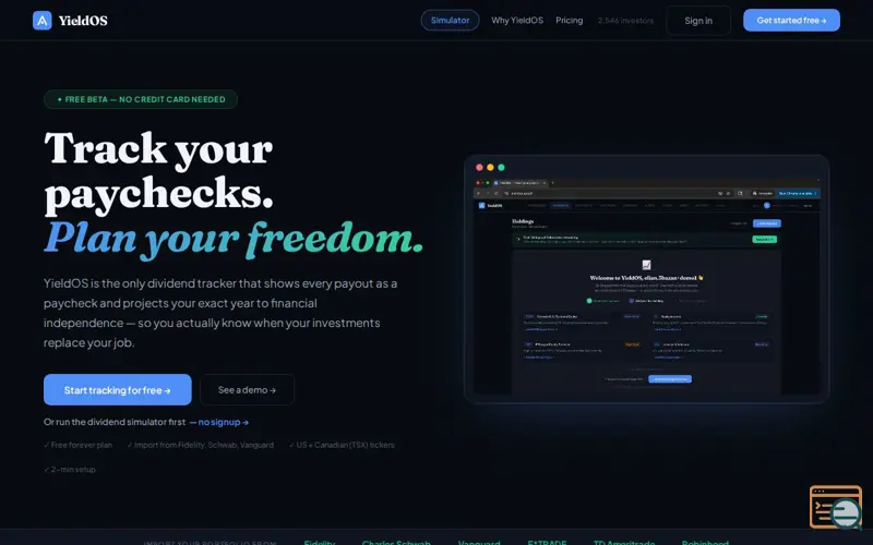 Screenshot of Yieldos
