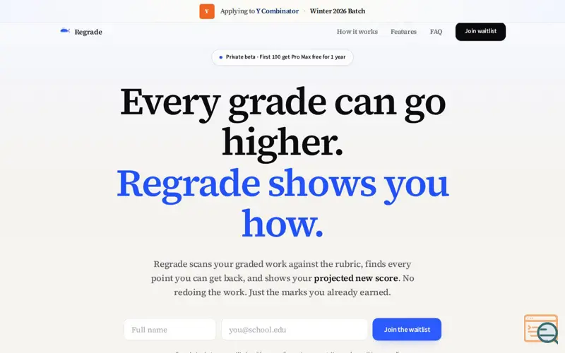 Screenshot of Regrade