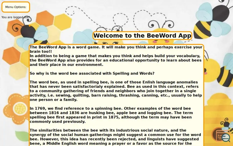Screenshot of BeeWords.me